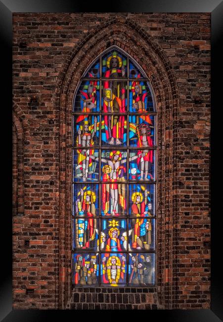 Helsingborg Sankta Maria kyrka Window Framed Print by Antony McAulay