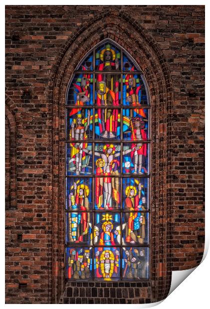 Helsingborg Sankta Maria kyrka Window Print by Antony McAulay