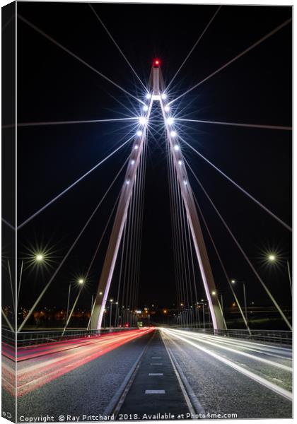 Light Trails at the Northern Spire Canvas Print by Ray Pritchard