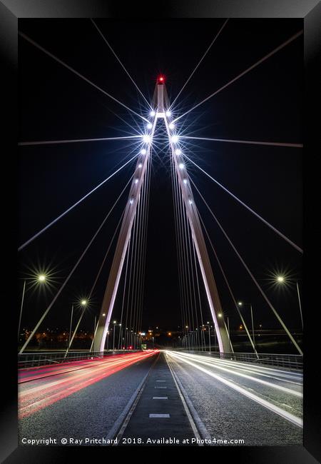 Light Trails at the Northern Spire Framed Print by Ray Pritchard