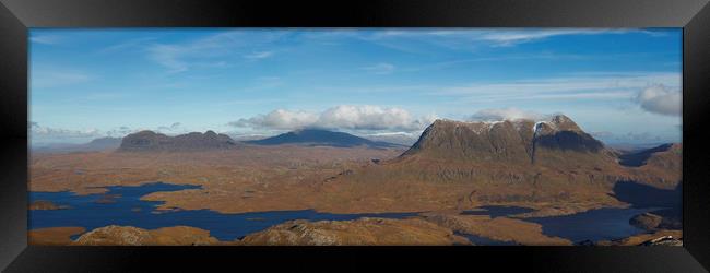 Suilven, Cul Mor and Loch Sionascaig from Stac Pol Framed Print by Derek Beattie