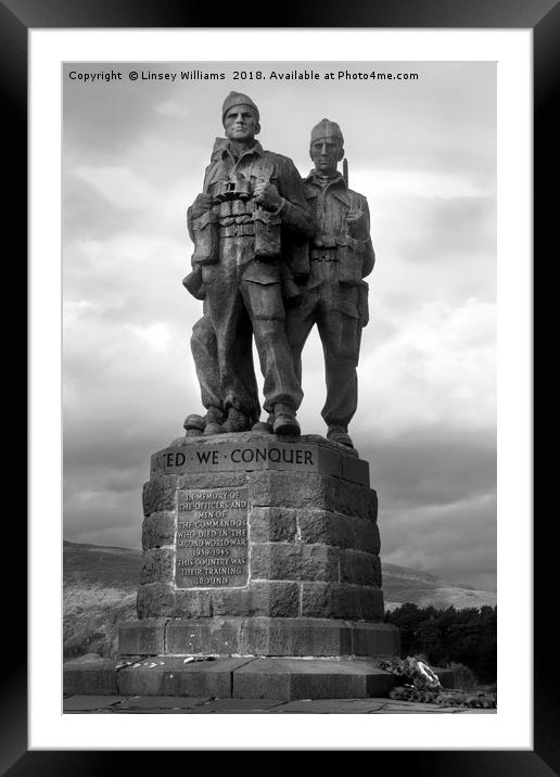 Commando Memorial, Scotland. Framed Mounted Print by Linsey Williams