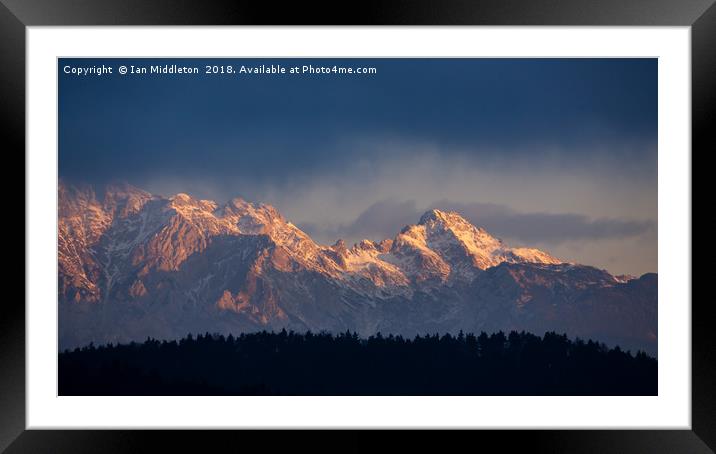 Kamnik Alps in the morning. Framed Mounted Print by Ian Middleton