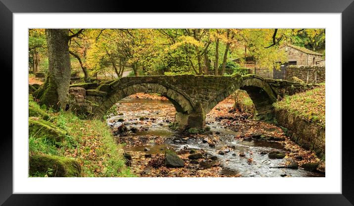 Wycoller Bridge in Bronte country  Framed Mounted Print by Diana Mower