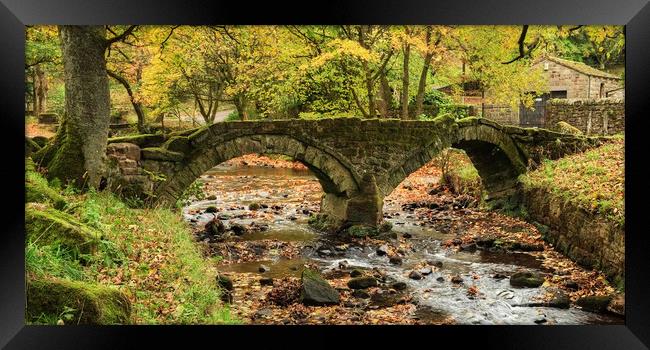 Wycoller Bridge in Bronte country  Framed Print by Diana Mower