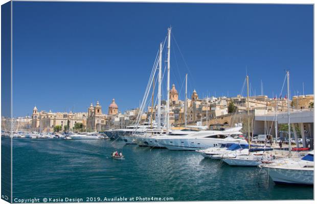 Malta: Vittoriosa Yacht Marina  Canvas Print by Kasia Design