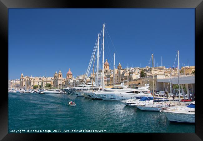 Malta: Vittoriosa Yacht Marina  Framed Print by Kasia Design