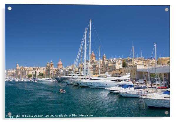 Malta: Vittoriosa Yacht Marina  Acrylic by Kasia Design