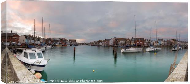 Weymouth Harbour on New Years Day Canvas Print by Paul Brewer