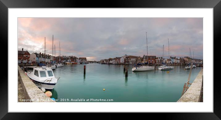 Weymouth Harbour on New Years Day Framed Mounted Print by Paul Brewer
