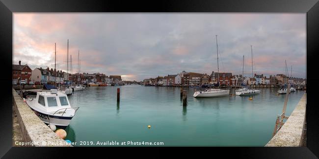 Weymouth Harbour on New Years Day Framed Print by Paul Brewer