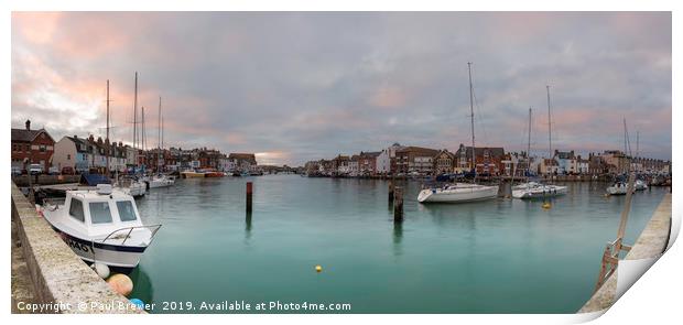 Weymouth Harbour on New Years Day Print by Paul Brewer