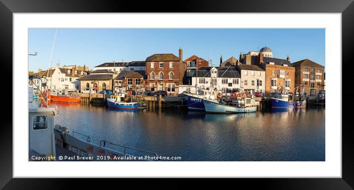 Weymouth Harbour New Years Day Framed Mounted Print by Paul Brewer