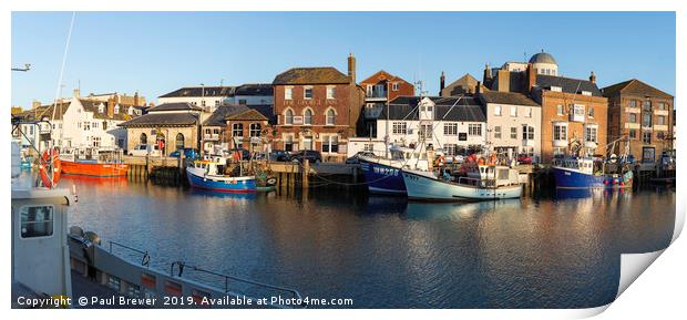Weymouth Harbour New Years Day Print by Paul Brewer
