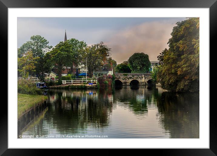 Above The Bridge In Abingdon Framed Mounted Print by Ian Lewis