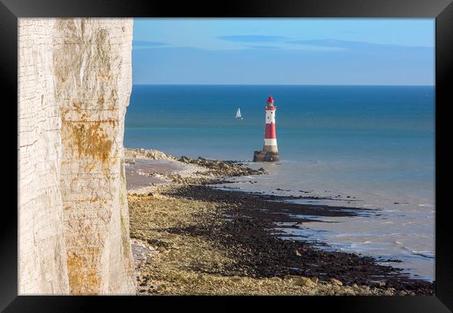 Beachy Head Lighthouse Framed Print by David Hare