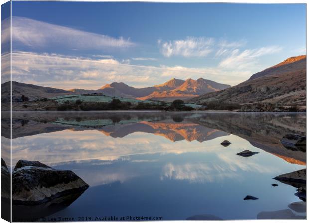 Snowdon Reflections Canvas Print by Lee Sutton