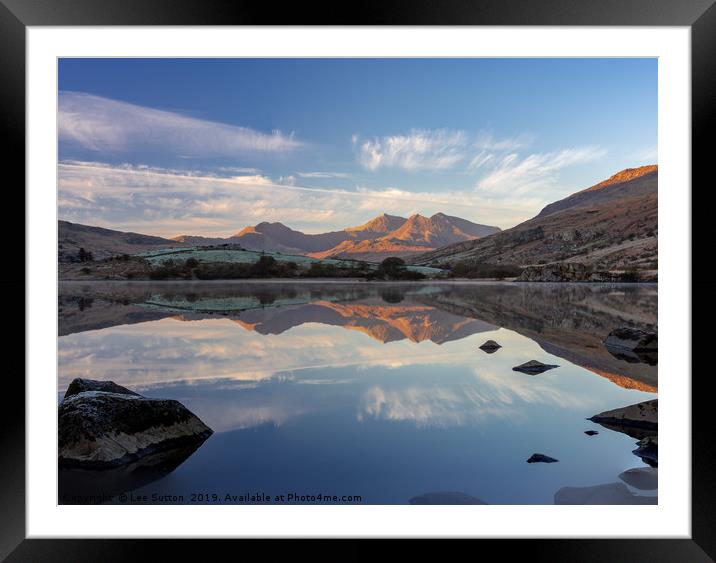 Snowdon Reflections Framed Mounted Print by Lee Sutton