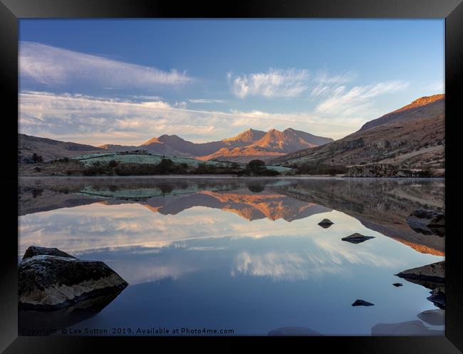 Snowdon Reflections Framed Print by Lee Sutton