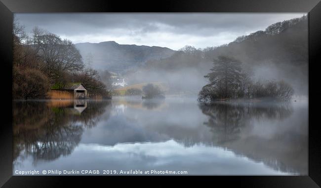 Mist At Rydal Water Framed Print by Phil Durkin DPAGB BPE4