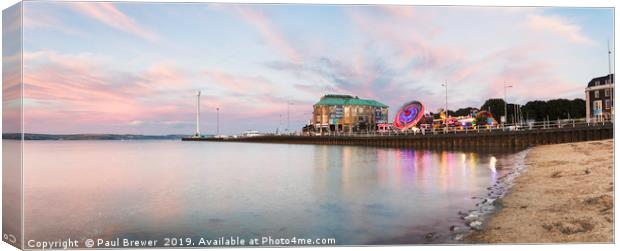 Weymouth Pavilion Panoramic  Canvas Print by Paul Brewer