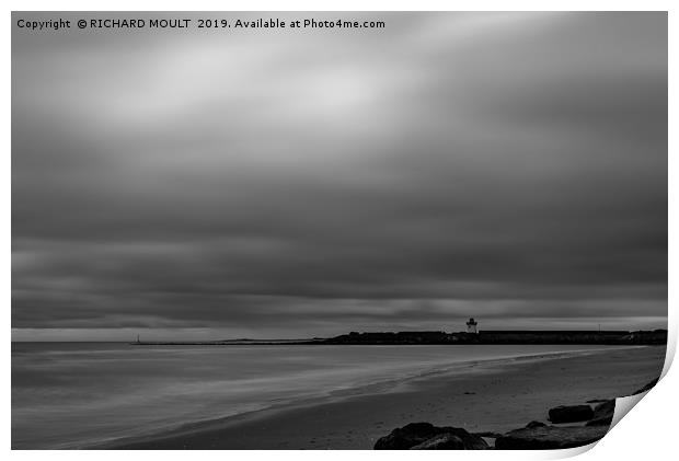 Burry Port Lighthouse in Monochrome Print by RICHARD MOULT