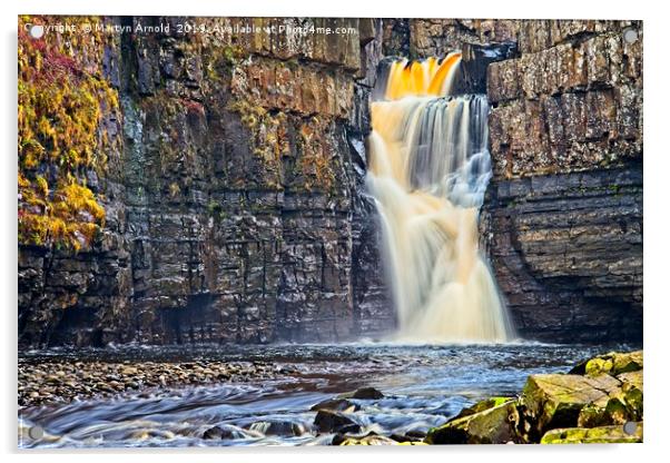 High Force Waterfall in Teesdale  Acrylic by Martyn Arnold