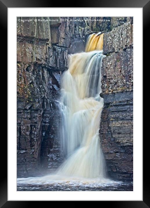 High Force Waterfall in the North Pennines Framed Mounted Print by Martyn Arnold