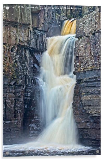 High Force Waterfall in the North Pennines Acrylic by Martyn Arnold