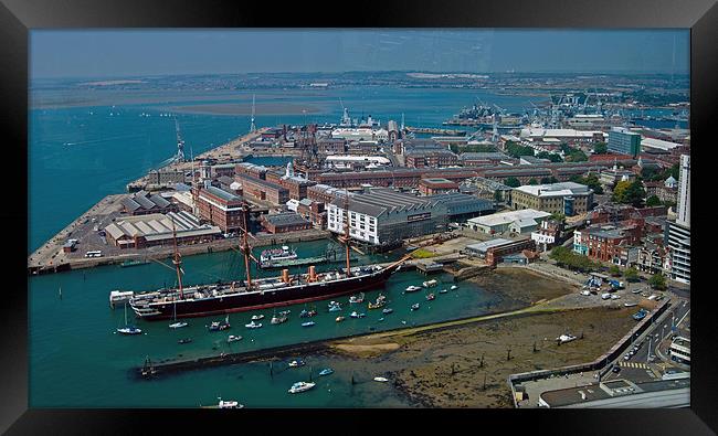 Portsmouth Docks from Spinnaker Tower Framed Print by Geoff Storey