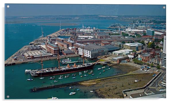 Portsmouth Docks from Spinnaker Tower Acrylic by Geoff Storey