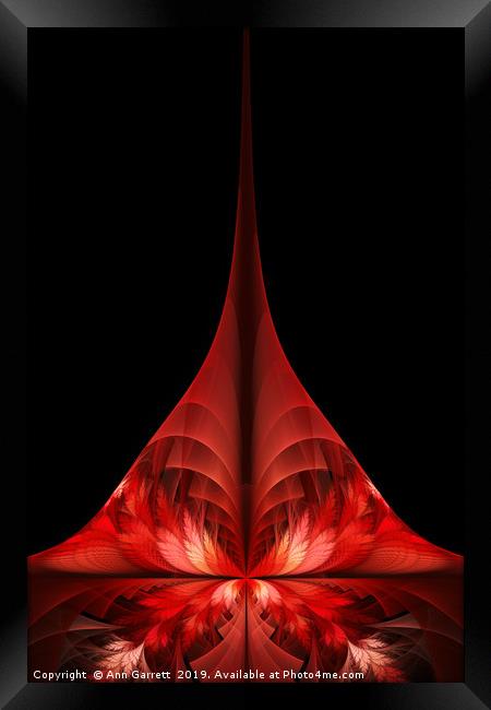 Crimson Tower Fractal Framed Print by Ann Garrett