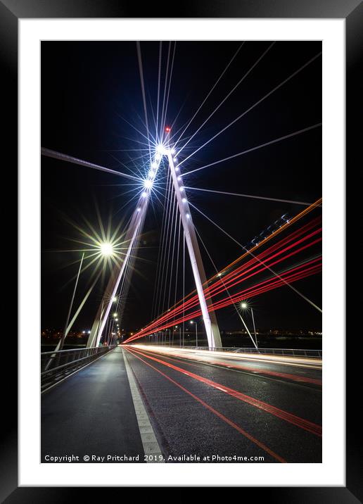 Northern Spire Light Trails Framed Mounted Print by Ray Pritchard