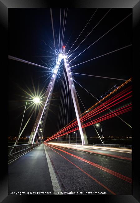 Northern Spire Light Trails Framed Print by Ray Pritchard