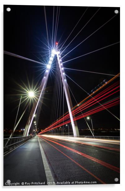 Northern Spire Light Trails Acrylic by Ray Pritchard