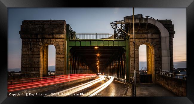 Queen Alexandra Bridge Light Trails Framed Print by Ray Pritchard