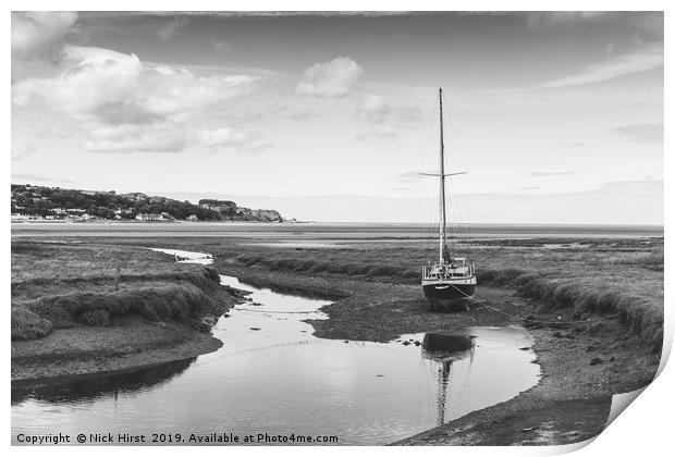 Boat by the Water in Red Wharf Bay Print by Nick Hirst