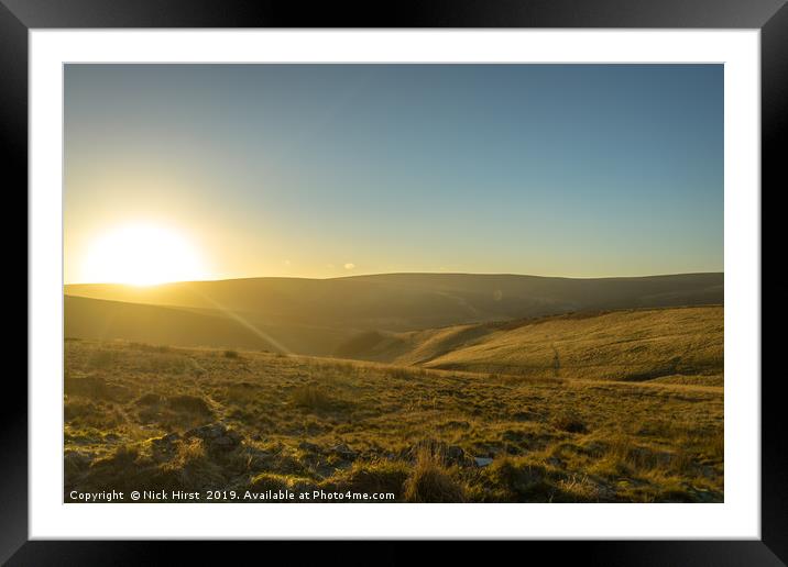 Sunset over the hills Framed Mounted Print by Nick Hirst