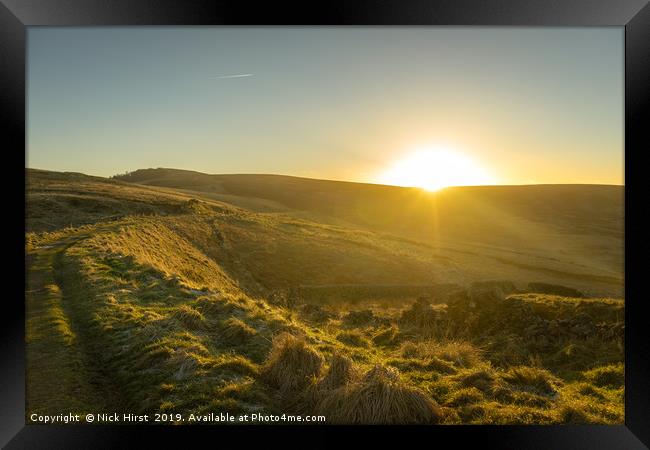 Goyt valley sunset Framed Print by Nick Hirst