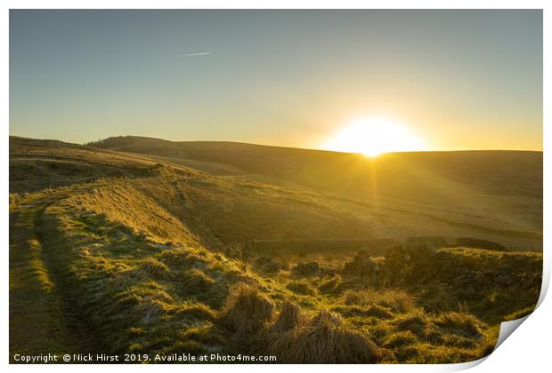 Goyt valley sunset Print by Nick Hirst