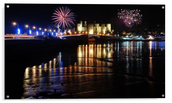 Conwy castle New Years eve Acrylic by JC studios LRPS ARPS