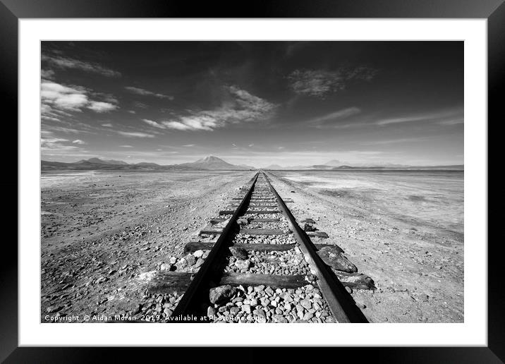 Beyond The Desert Rail  Framed Mounted Print by Aidan Moran