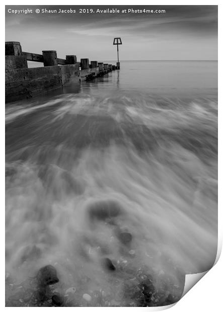 Wave surge in Swanage  Print by Shaun Jacobs
