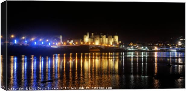 Conwy Castle at night  Canvas Print by Lady Debra Bowers L.R.P.S