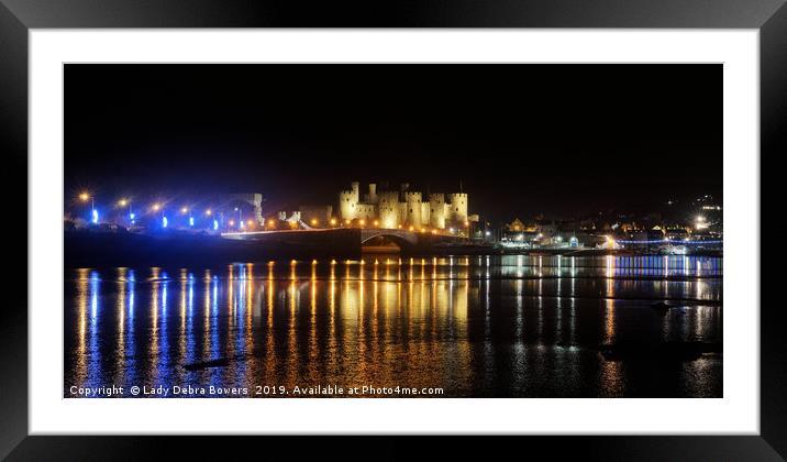 Conwy Castle at night  Framed Mounted Print by Lady Debra Bowers L.R.P.S