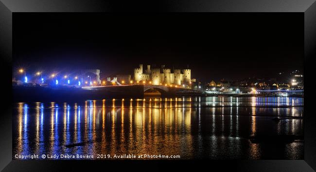 Conwy Castle at night  Framed Print by Lady Debra Bowers L.R.P.S