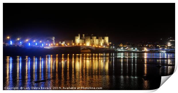 Conwy Castle at night  Print by Lady Debra Bowers L.R.P.S