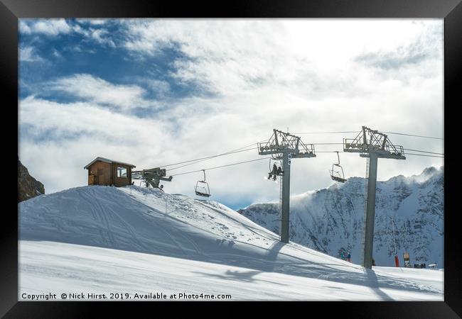 Top of the chairlift Framed Print by Nick Hirst