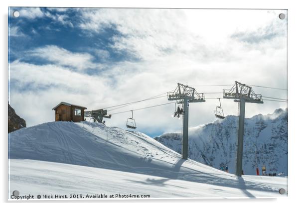 Top of the chairlift Acrylic by Nick Hirst