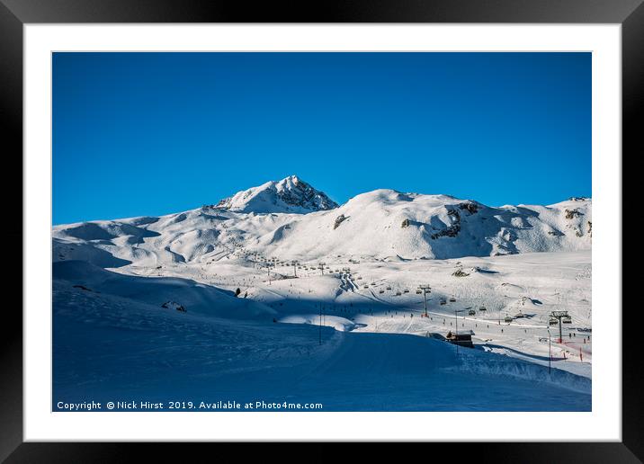 Les Arcs Framed Mounted Print by Nick Hirst